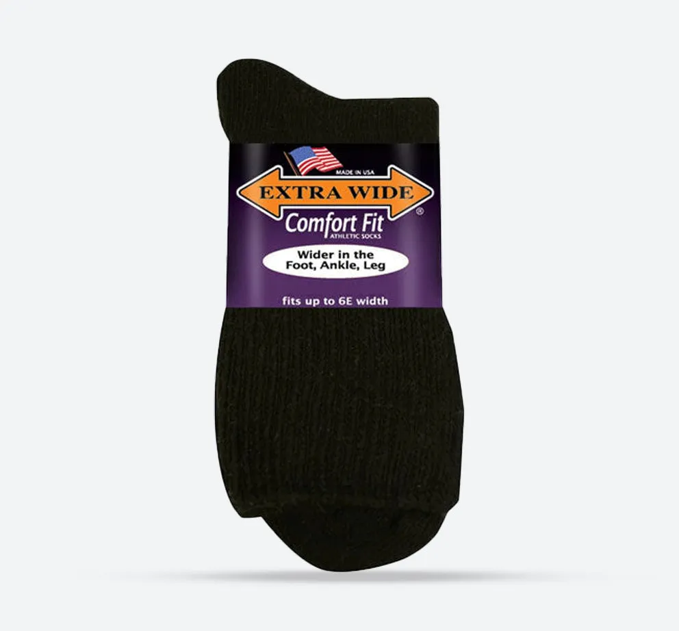 Mens Extra Wide 8600 Comfort Fit Athletic Quarter Top Socks sold by Wide Fit Shoes