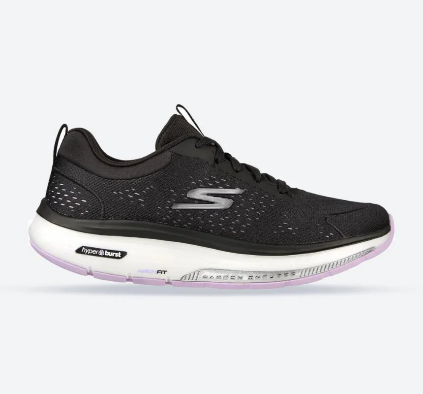 Women's Wide Fit Skechers 124933  Go Walk Workout Walker Trainers - Black/Lavender sold by Wide Fit Shoes
