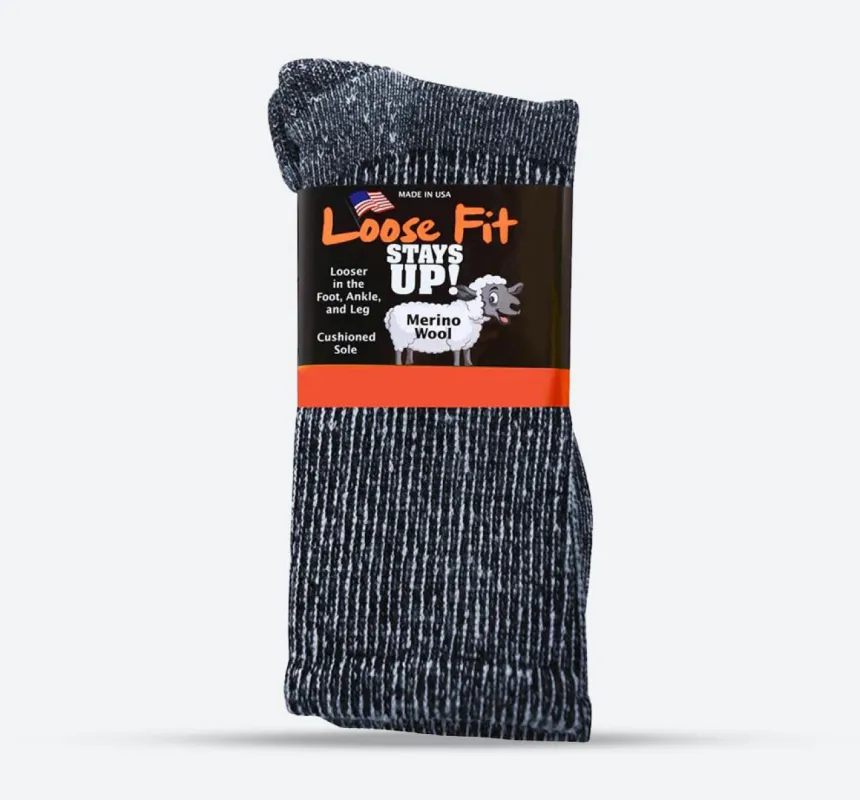 Mens Loose Fit 322 Merino Wool Crew Hiking Socks sold by Wide Fit Shoes