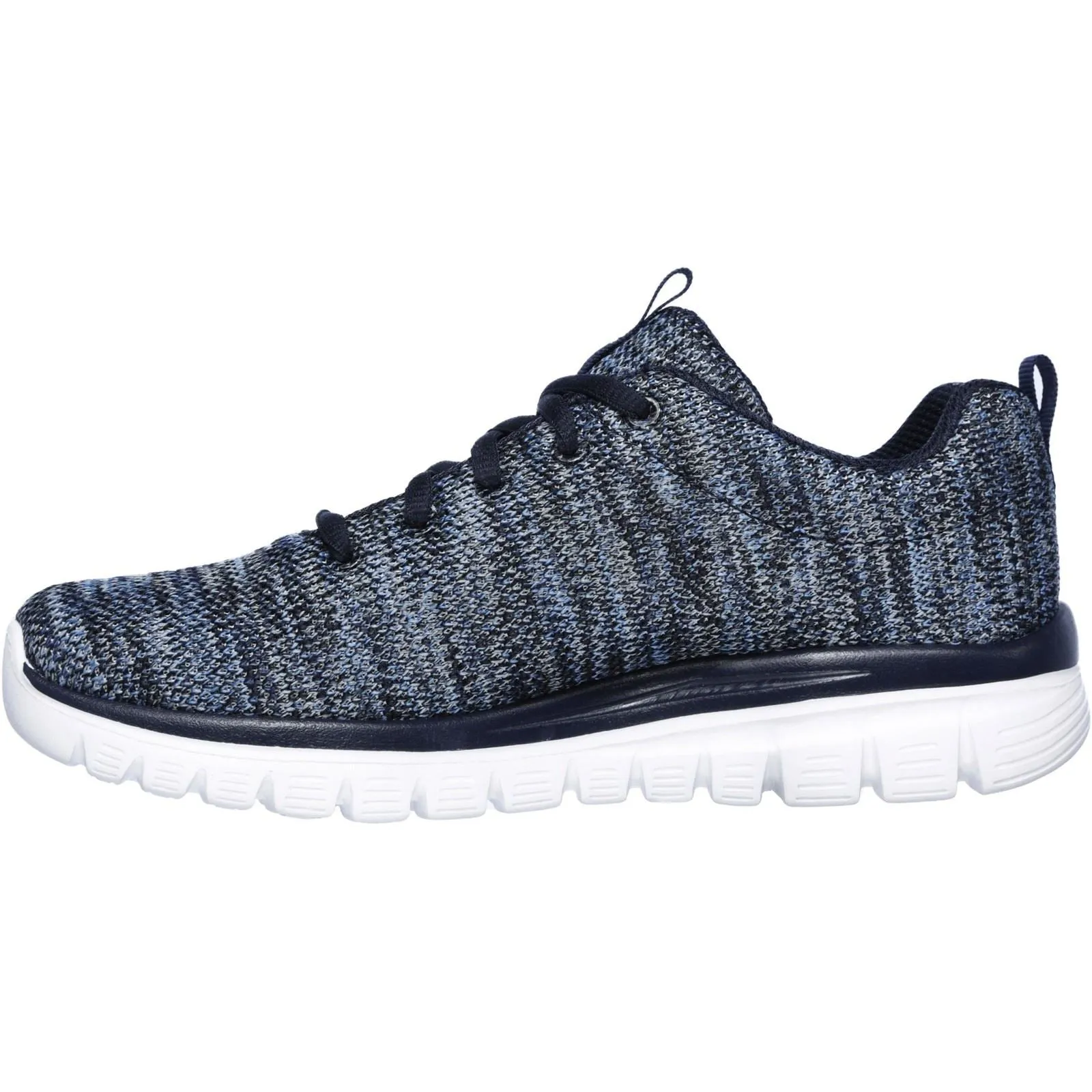 Women's Wide Fit Skechers 12615 Graceful Get Connected Sports Trainers - Navy/Blue sold by Wide Fit Shoes product image thumbnail 5