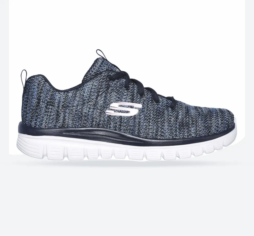 Women's Wide Fit Skechers 12615 Graceful Get Connected Sports Trainers - Navy/Blue sold by Wide Fit Shoes