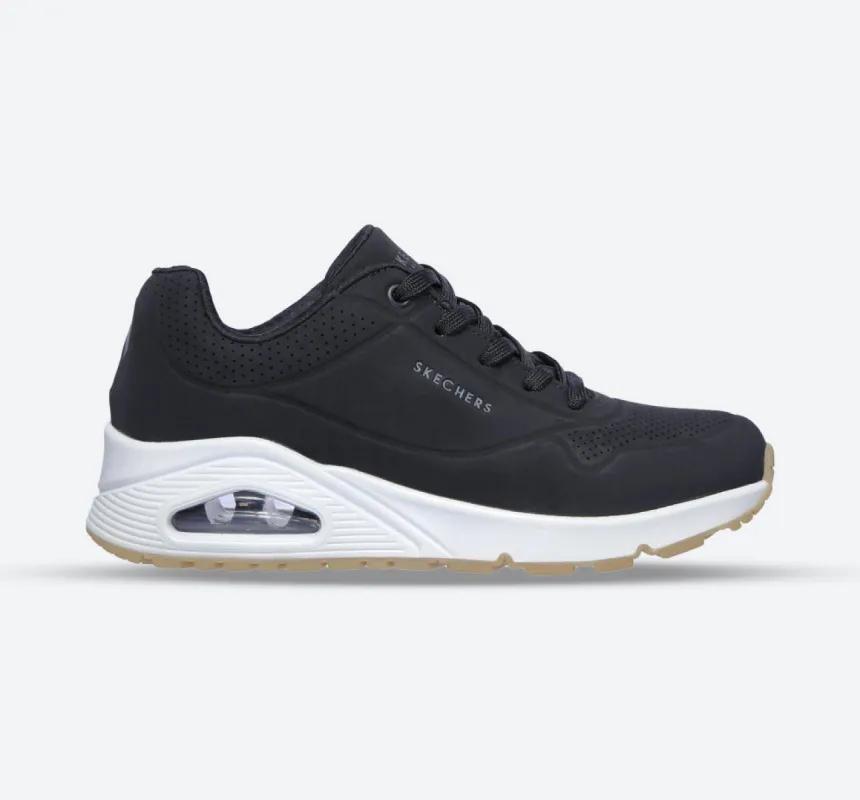 Women's Wide Fit Skechers 73690 Uno - Stand On Air Walking Street Wear Trainers sold by Wide Fit Shoes