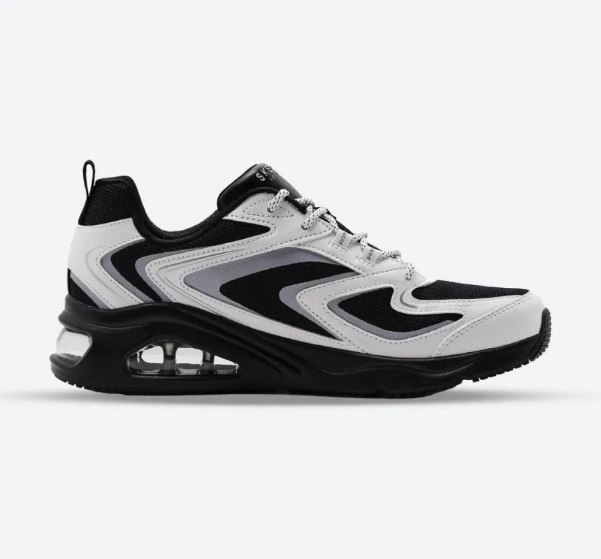 Women's Wide Fit Skechers 177424 Tres Air Uno Street Fl Air Trainers -  Black/White sold by Wide Fit Shoes