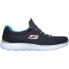 Women's Wide Fit Skechers 12980 Summits Slip On Sports Trainers - Charcoal/Green sold by Wide Fit Shoes