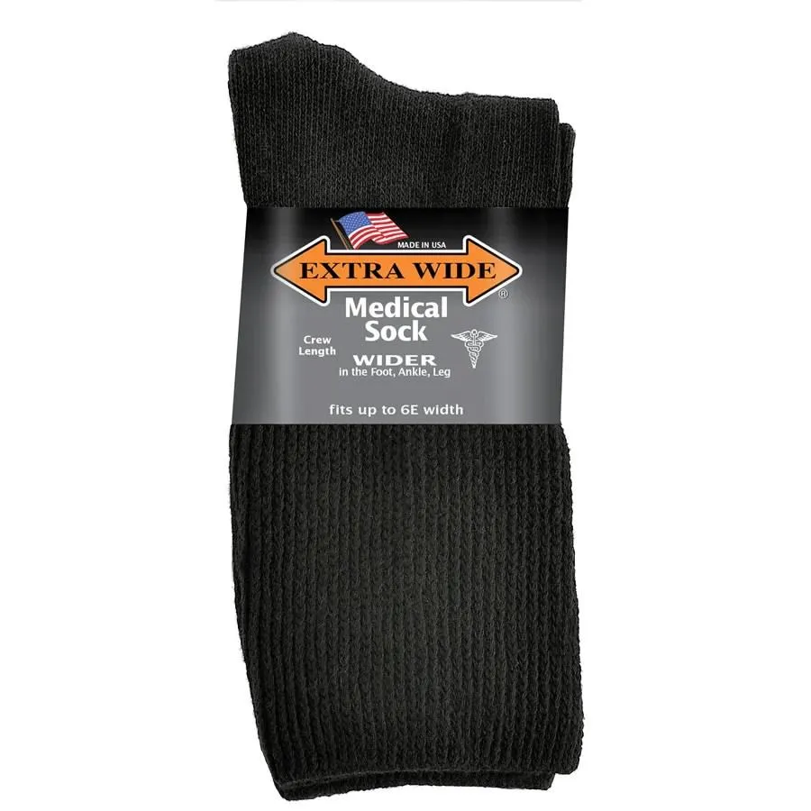 Mens Extra Wide 6951 Medical Crew Socks sold by Wide Fit Shoes product image thumbnail 2