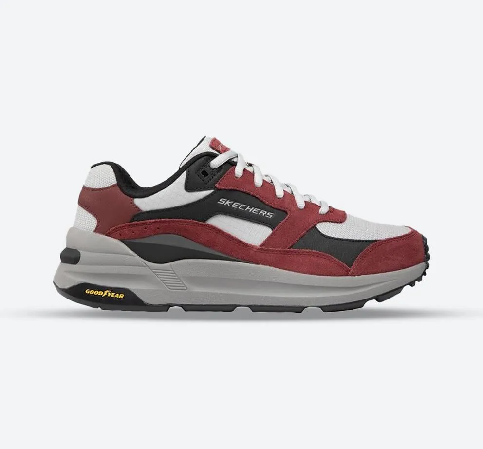 Men's Wide Fit Skechers 237200 Global Jogger Trainers - Burgundy sold by Wide Fit Shoes