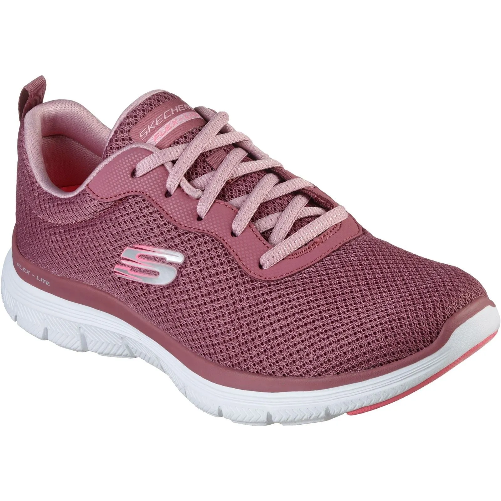 Women's Wide Fit Skechers 149303 Flex Appeal 4.0 Brilliant View Trainers - Mauve sold by Wide Fit Shoes product image thumbnail 3