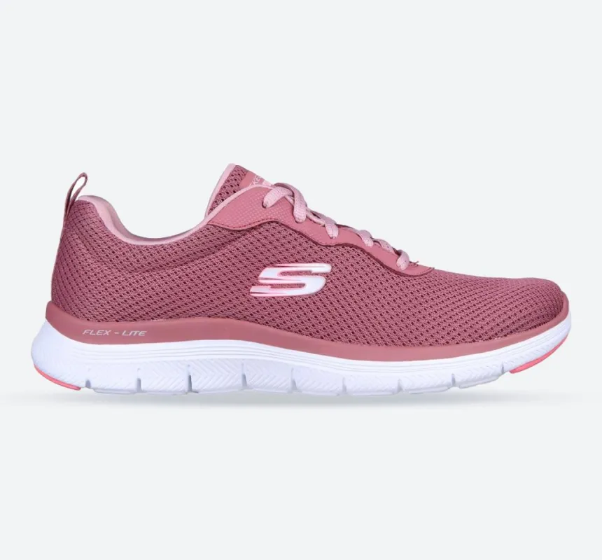 Women's Wide Fit Skechers 149303 Flex Appeal 4.0 Brilliant View Trainers - Mauve sold by Wide Fit Shoes