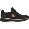 Women's Wide Fit Skechers 77222EC Squad SR Occupational Trainers - Black/Rose Gold sold by Wide Fit Shoes