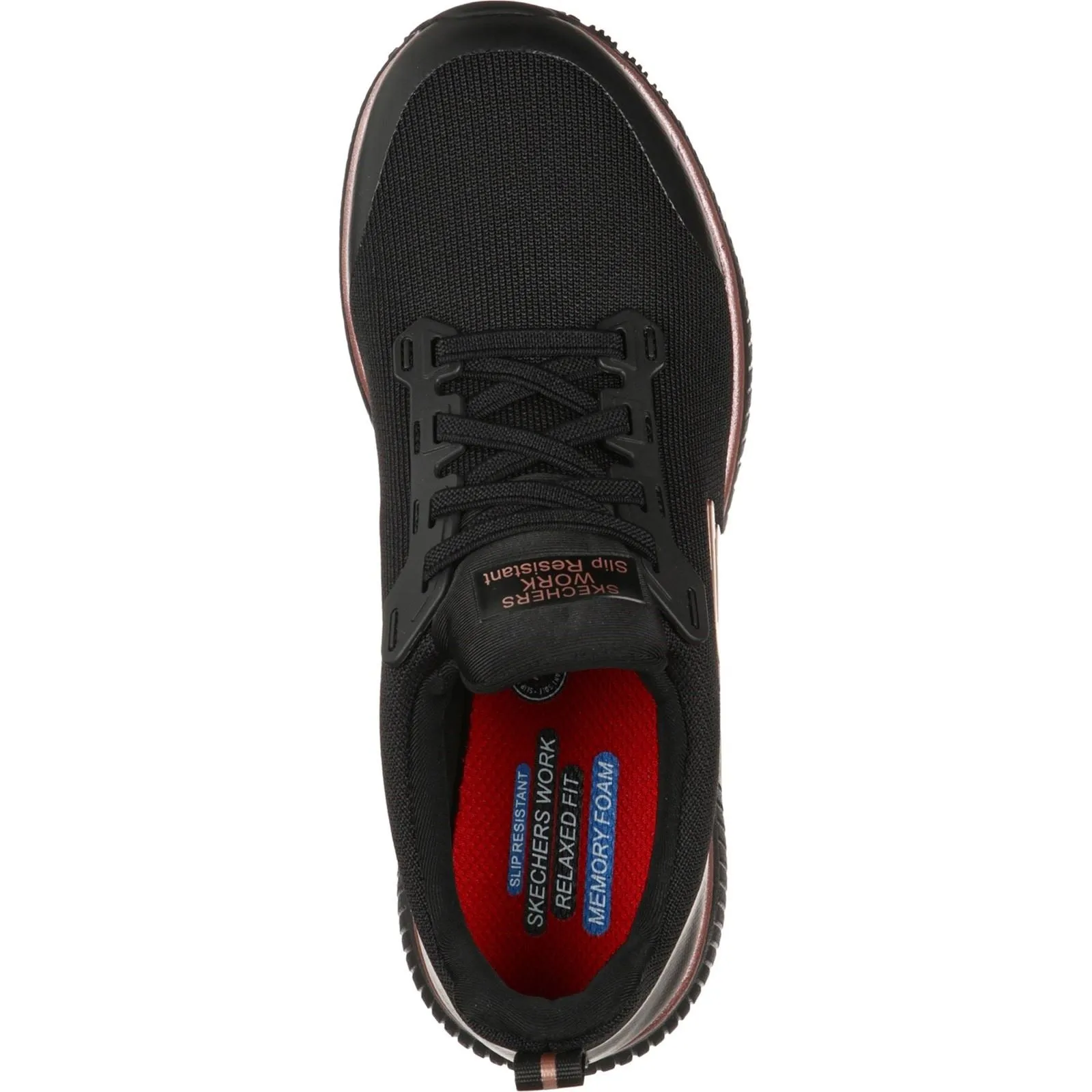Women's Wide Fit Skechers 77222EC Squad SR Occupational Trainers - Black/Rose Gold sold by Wide Fit Shoes product image thumbnail 4