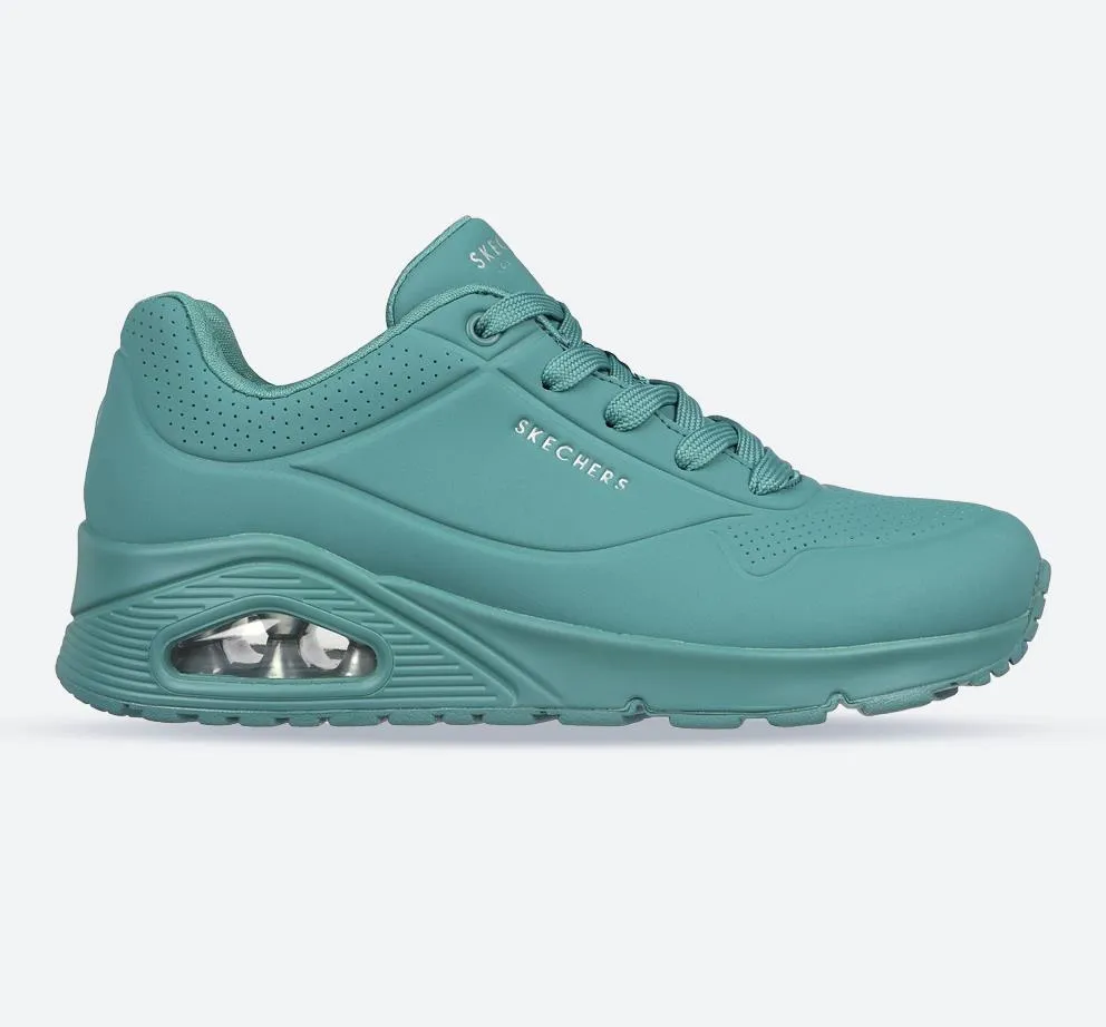 Women's Wide Fit Skechers 73690 Uno Stand On Air Sports Trainers - Teal sold by Wide Fit Shoes