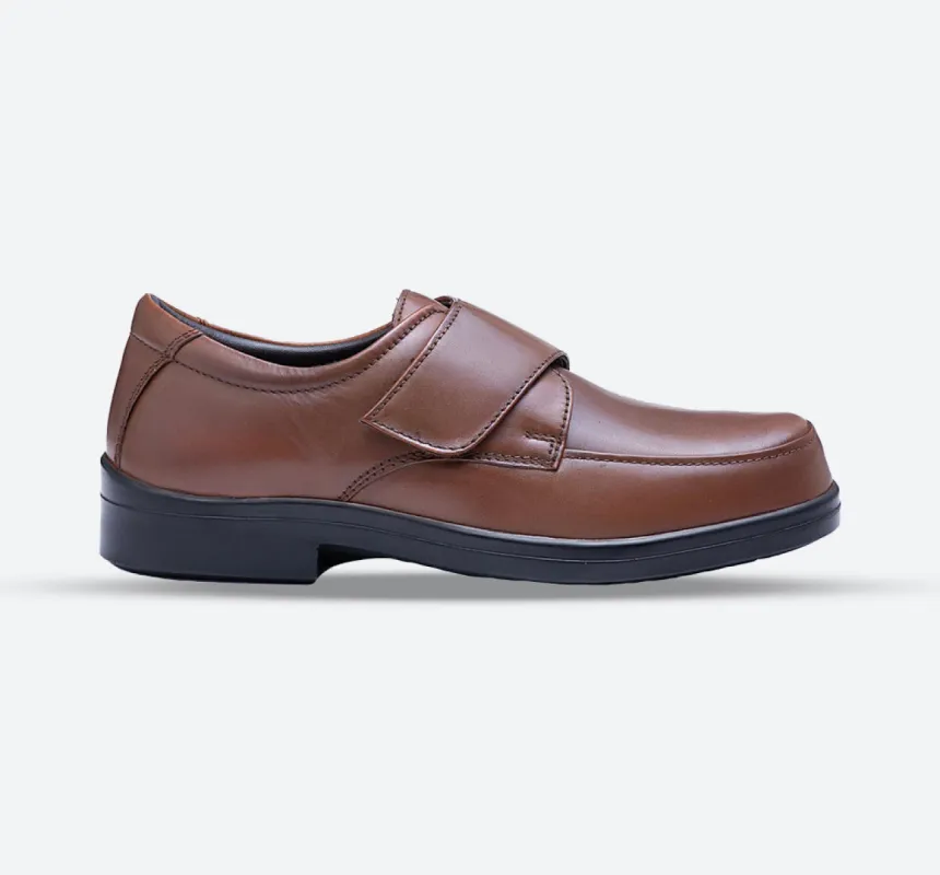 Mens Wide Fit Tredd Well York Velcro Shoes - Tan made by Wide Fit Shoes