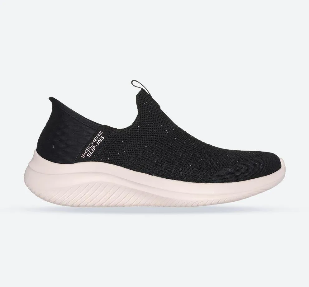 Women's Wide Fit Skechers 149594 Slip-ins Ultra Flex 3.0 Trainers - Black/Rose Gold sold by Wide Fit Shoes