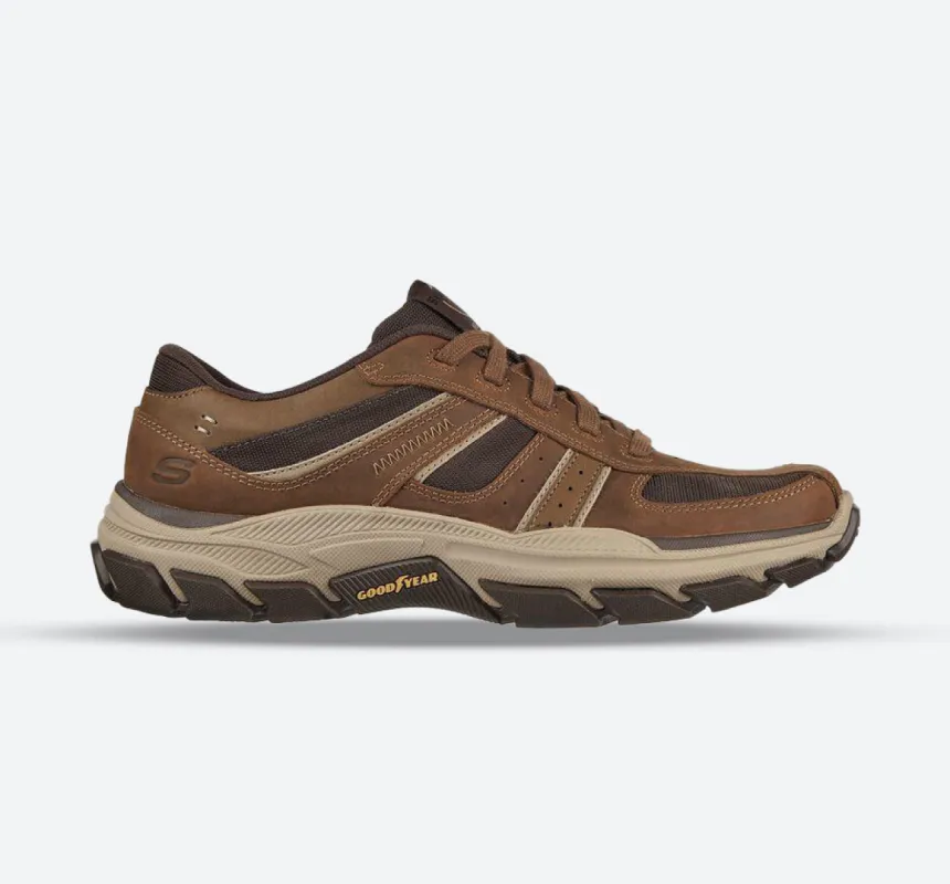 Men's Relaxed Fit Skechers 204330 Respected Edgemere Good Year Walking Trainers - Desert sold by Wide Fit Shoes