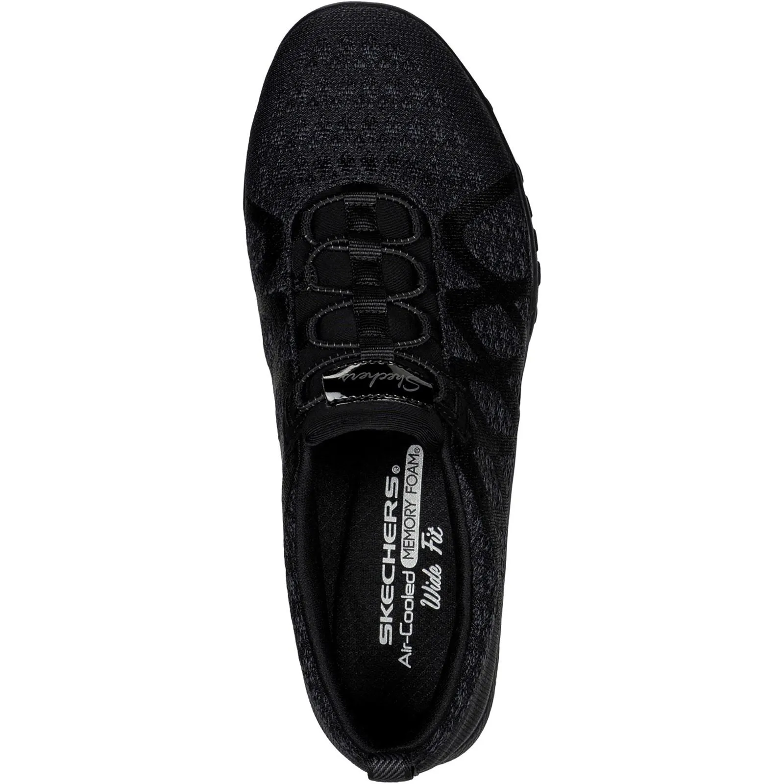 Women's Wide Fit Skechers 100301 Relaxed Fit Breathe Easy Infi Knity Trainers - Black sold by Wide Fit Shoes product image thumbnail 4