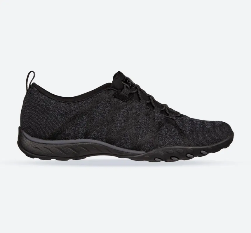 Women's Wide Fit Skechers 100301 Relaxed Fit Breathe Easy Infi Knity Trainers - Black sold by Wide Fit Shoes