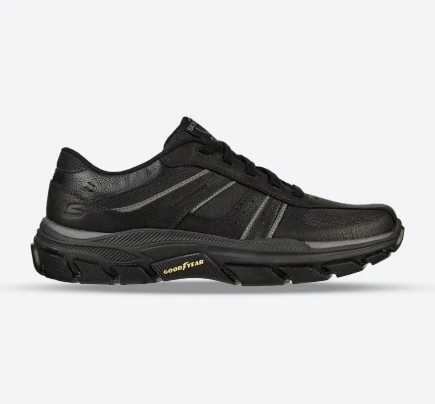 Men's Relaxed Fit Skechers 204330 Respected Edgemere Good Year Walking Trainers - Black sold by Wide Fit Shoes