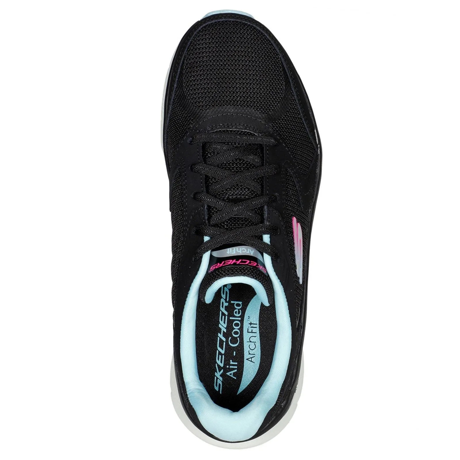 Women's Wide Fit Skechers 149686 Arch Fit D'Lux Trainers - Black/Blue sold by Wide Fit Shoes product image thumbnail 5