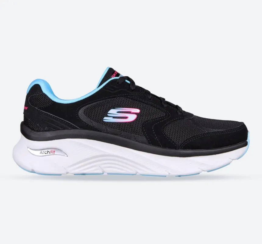 Women's Wide Fit Skechers 149686 Arch Fit D'Lux Trainers - Black/Blue sold by Wide Fit Shoes