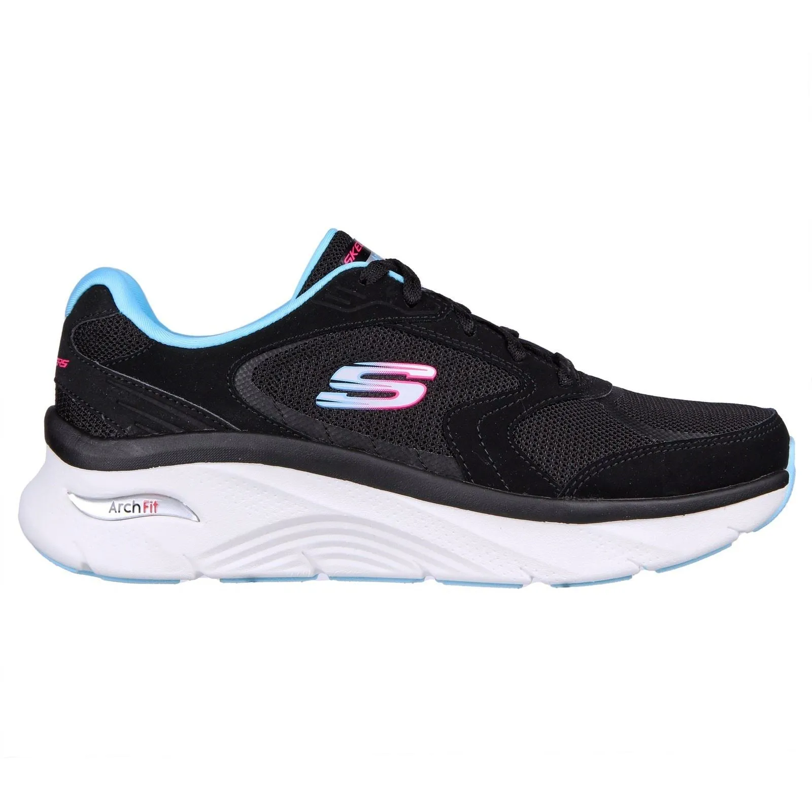 Women's Wide Fit Skechers 149686 Arch Fit D'Lux Trainers - Black/Blue sold by Wide Fit Shoes product image thumbnail 2