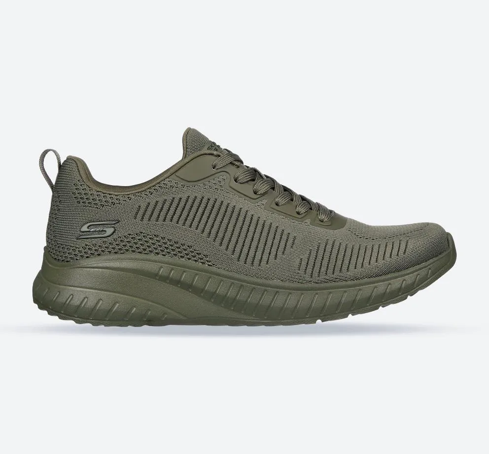Women's Wide Fit Skechers 117209 Bob Squad Chaos Face Off Trainers - Olive sold by Wide Fit Shoes