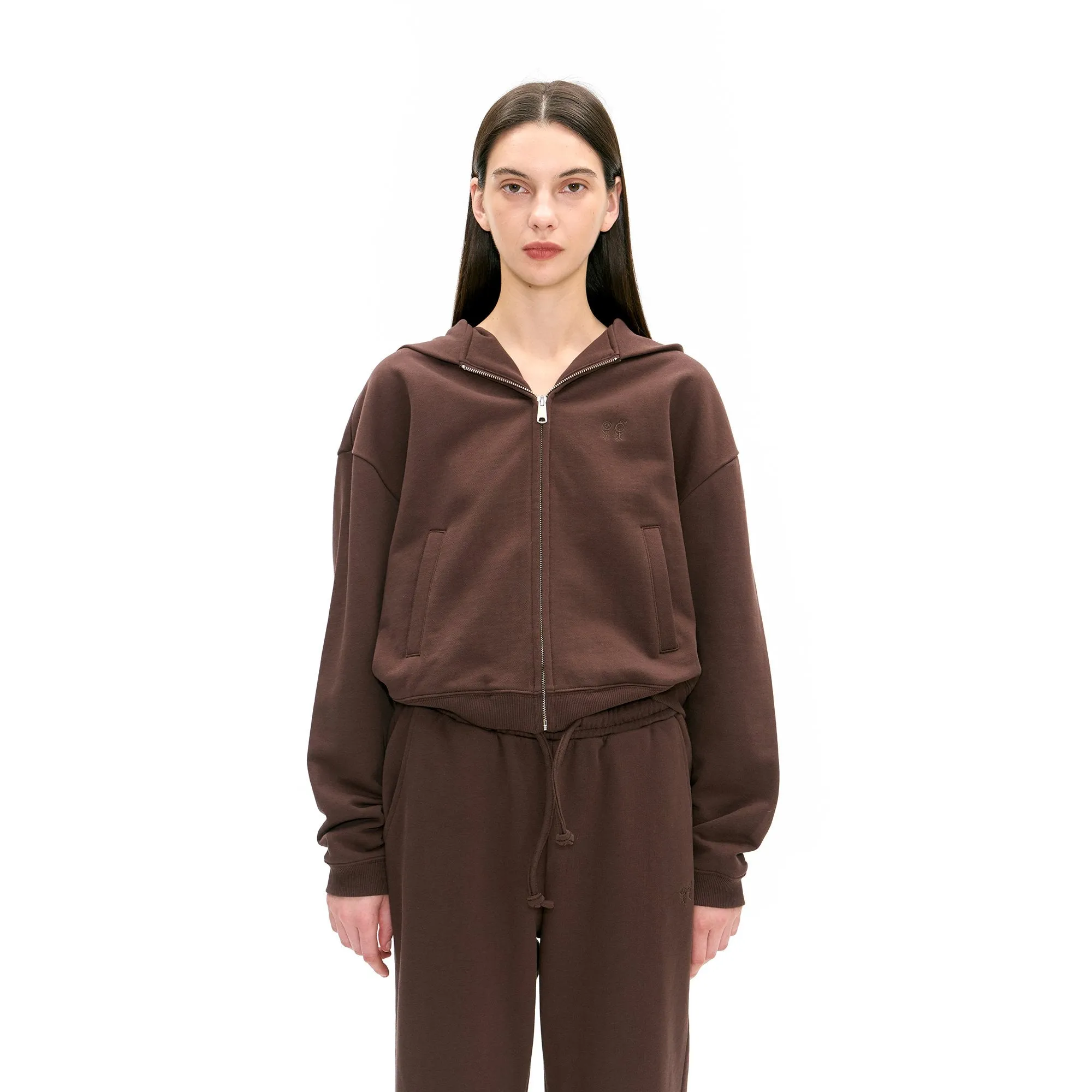 Zip Hoodie In Chocolate sold by Urban Sophistication product image thumbnail 2