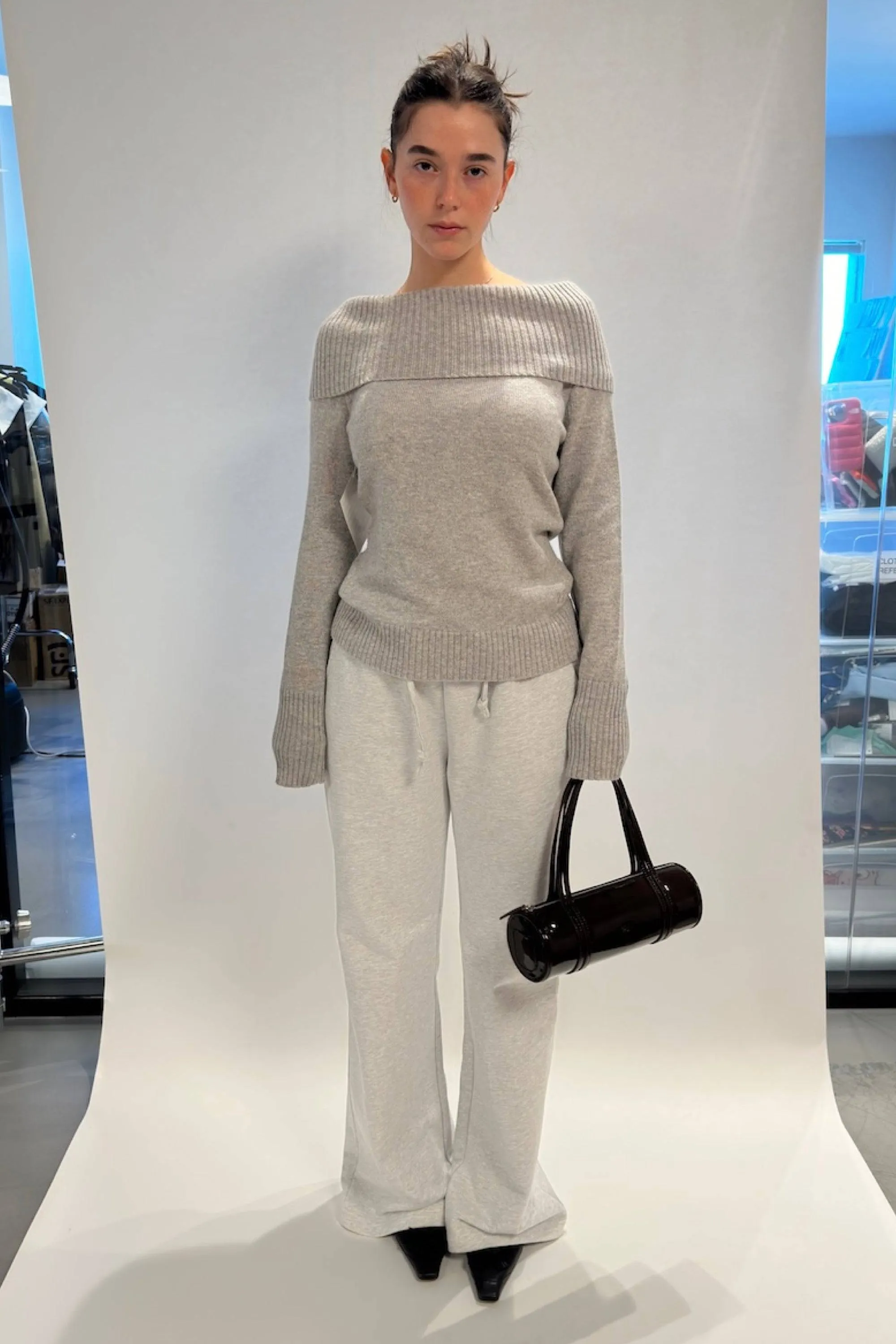 Asymmetrical Knit Sweater In 90s Grey sold by Urban Sophistication product image thumbnail 2