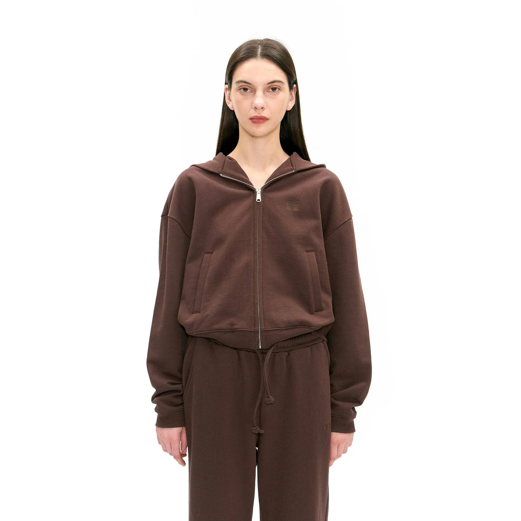 Zip Hoodie In Chocolate sold by Urban Sophistication product image thumbnail 3