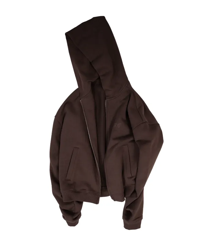 Zip Hoodie In Chocolate sold by Urban Sophistication