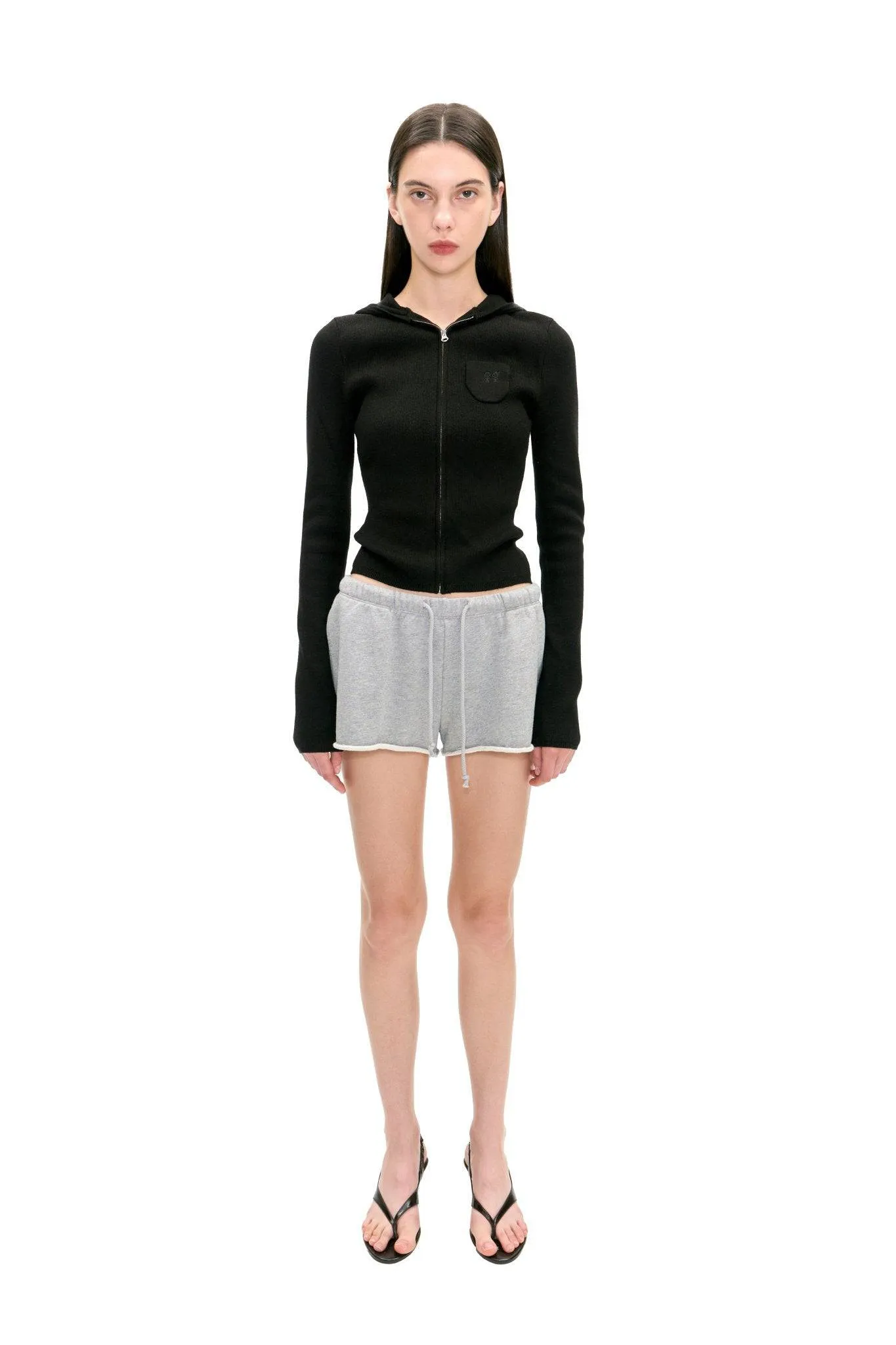 Knit Zip Hoodie In Jet Black sold by Urban Sophistication product image thumbnail 2