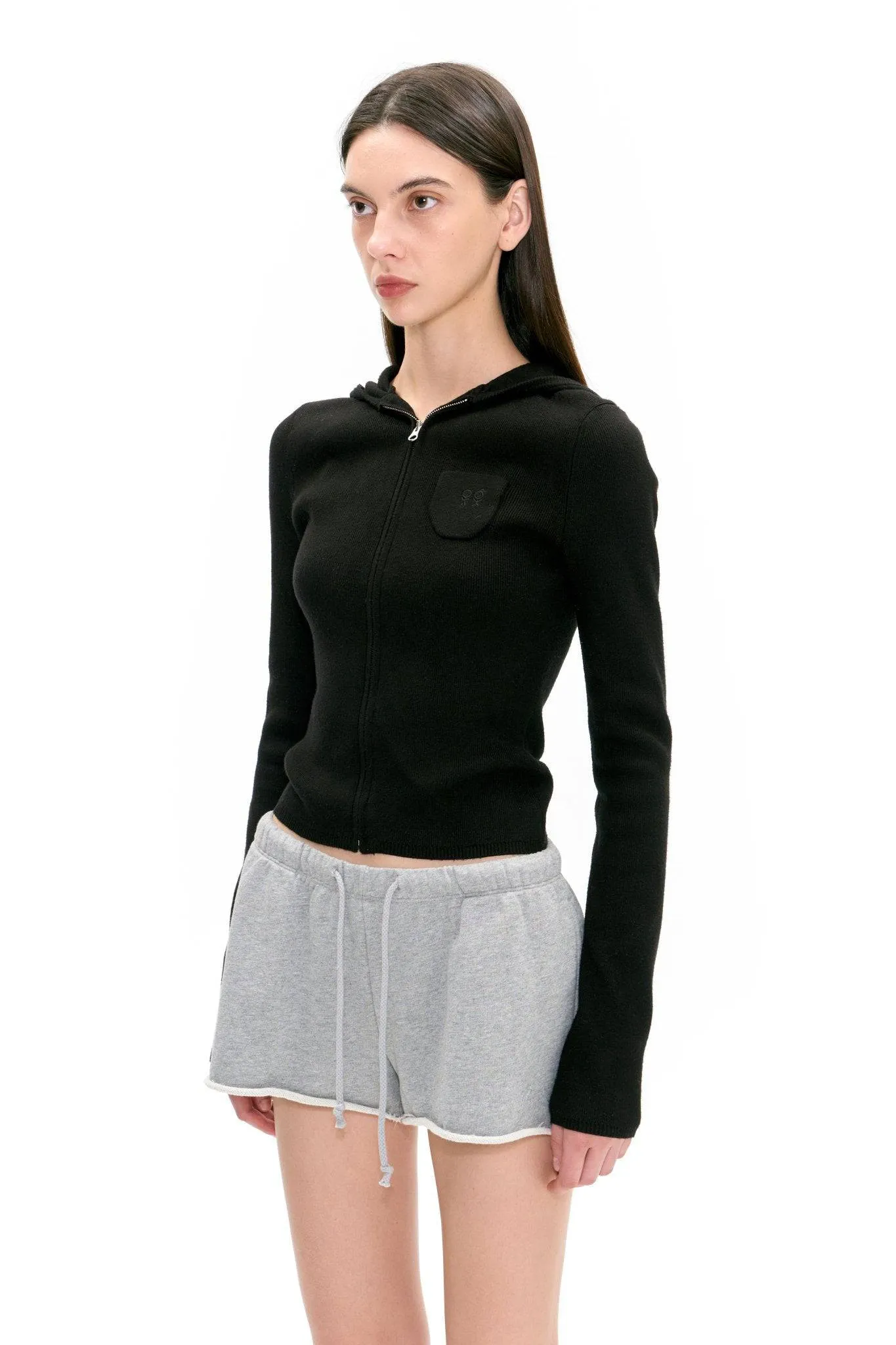 Knit Zip Hoodie In Jet Black sold by Urban Sophistication