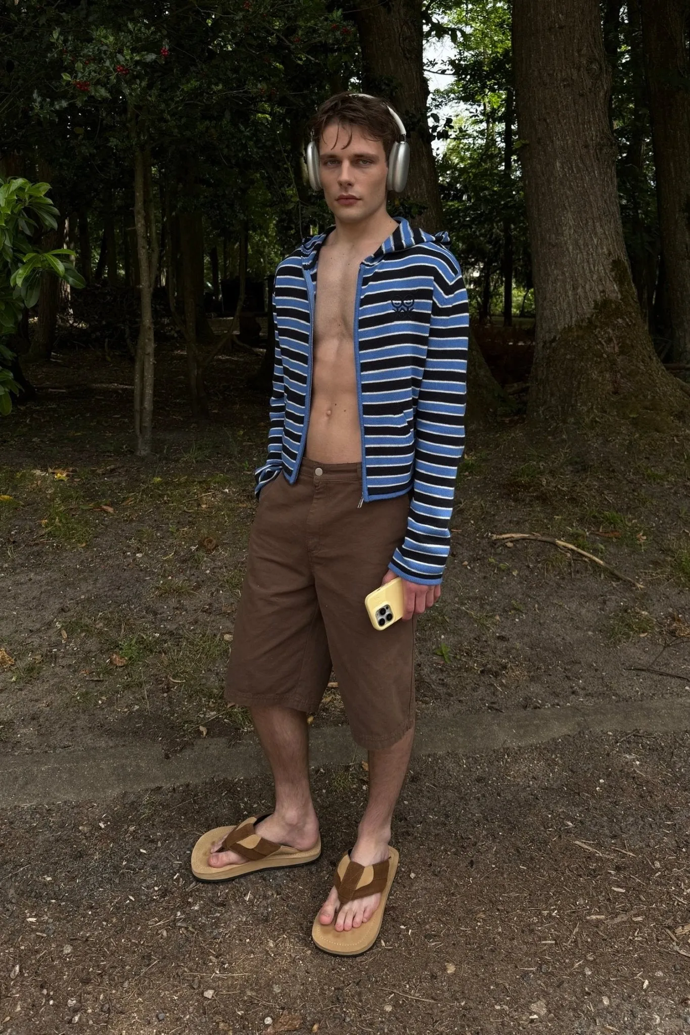 Nostalgic Stripe Knit Zip Hoodie sold by Urban Sophistication product image thumbnail 2