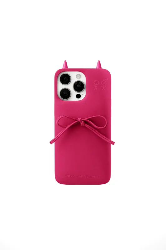 The Soap Case® - Delicate Bow in Neon Pink Suede sold by Urban Sophistication