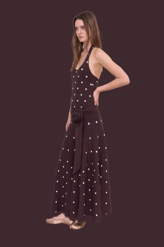 Waldorf Dress in Brown Polka Dots sold by Urban Sophistication