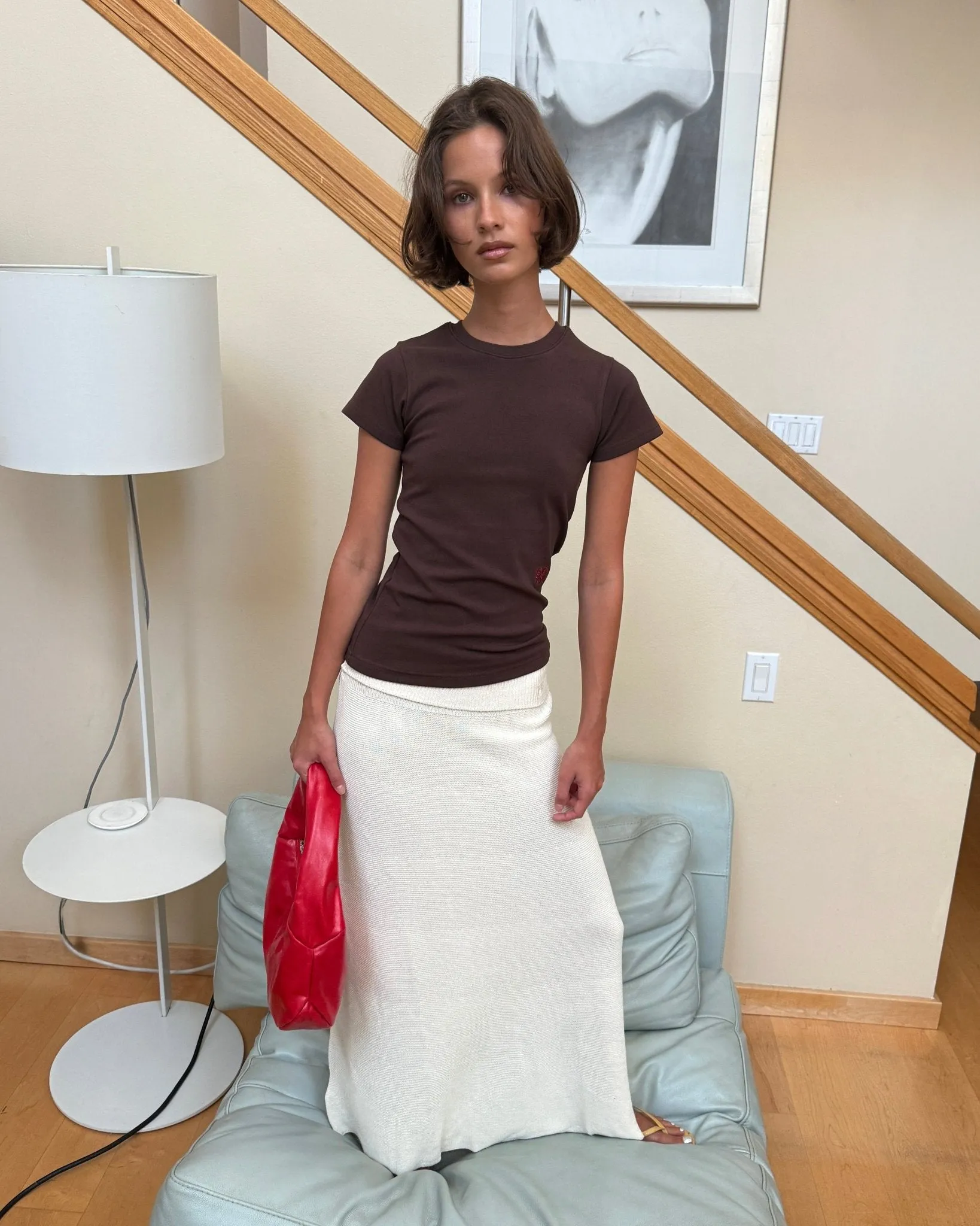 Tight Hug T-Shirt in Dark Brown sold by Urban Sophistication