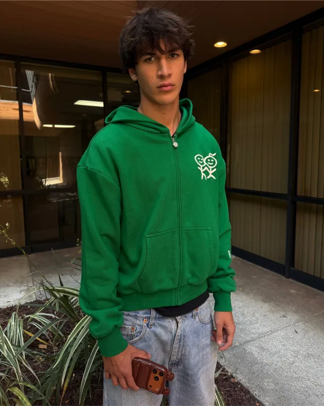 Stolen Zip Hoodie in Green sold by Urban Sophistication