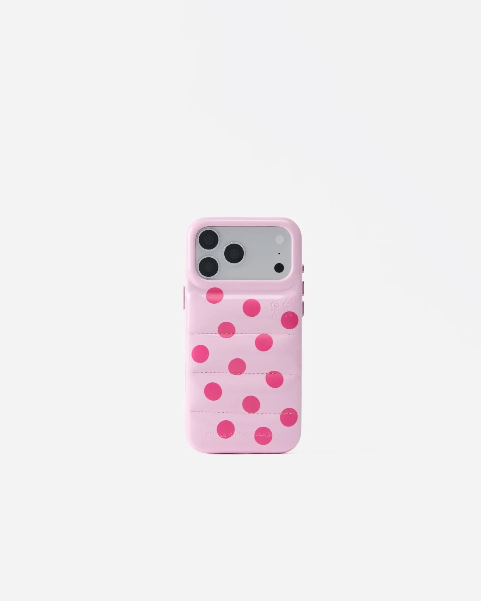 The Puffer Case® - Chunky Polka in Pink sold by Urban Sophistication