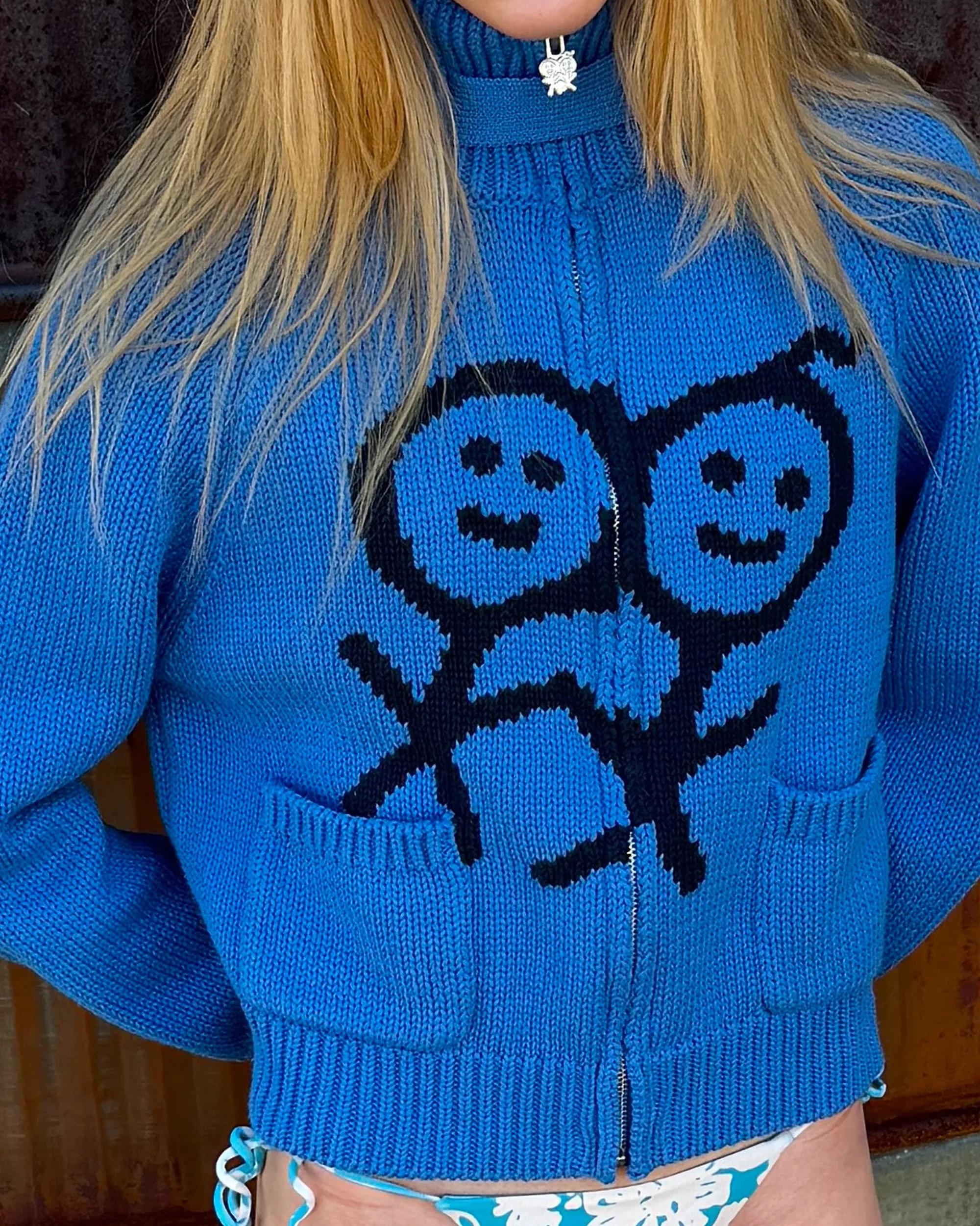 Collar Cardigan in Crayon Blue sold by Urban Sophistication product image thumbnail 3