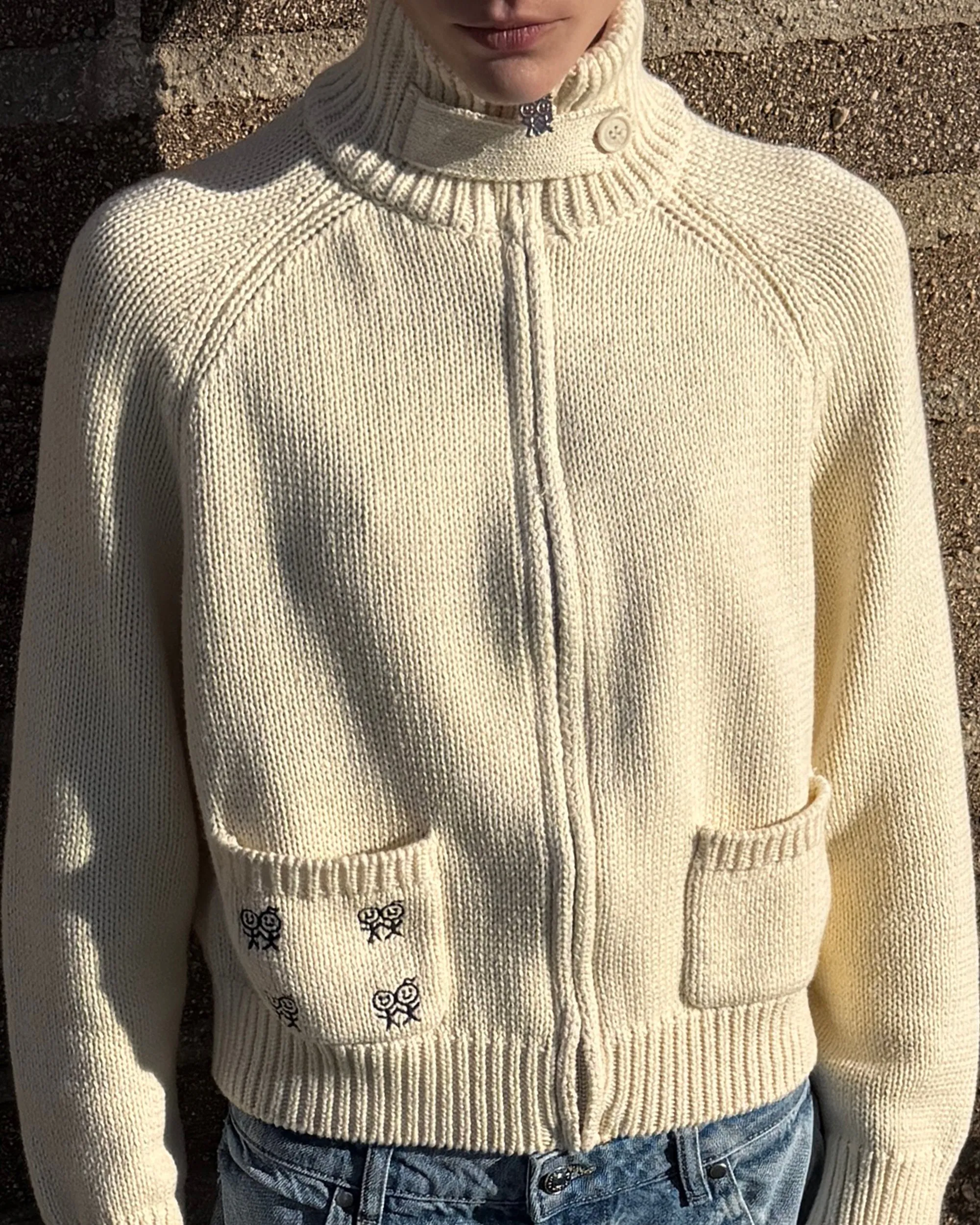 Collar Cardigan in Butter Cream sold by Urban Sophistication product image thumbnail 4