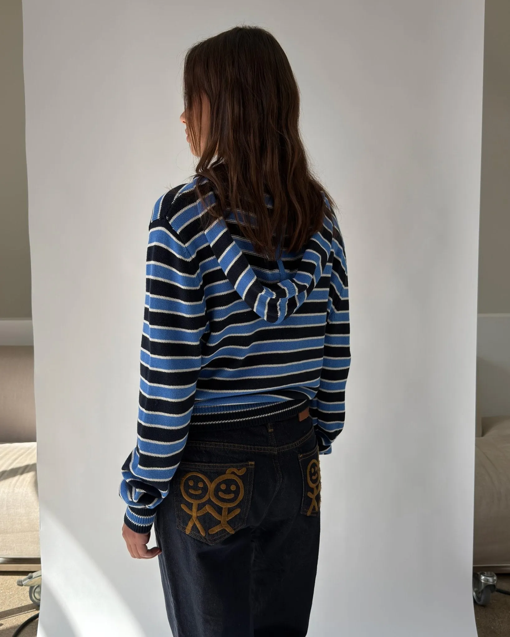 HD01 Stripped Zipped Knit Hoodie sold by Urban Sophistication product image thumbnail 4