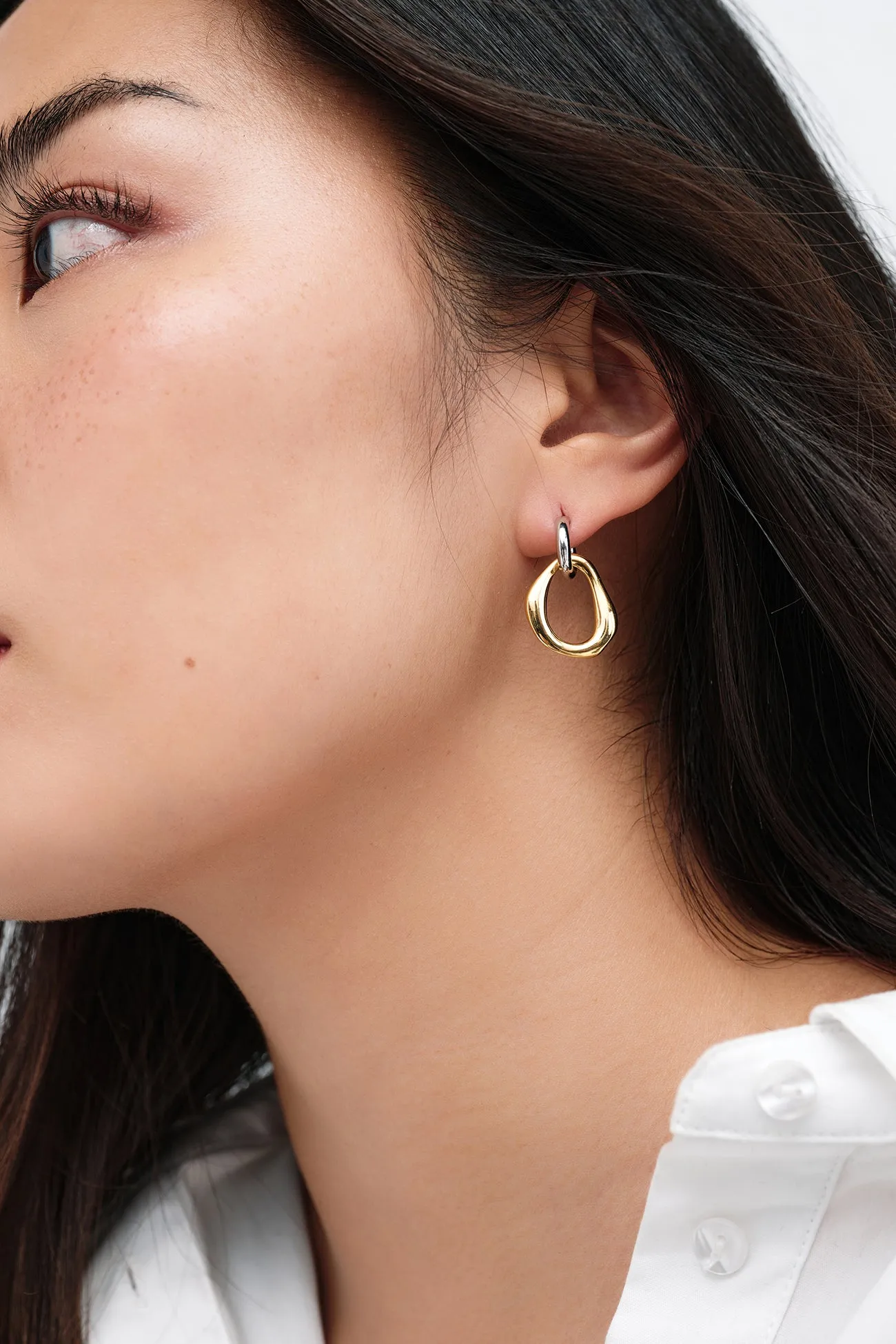 Suki Two-Toned Hoops sold by Marcella NYC product image thumbnail 4