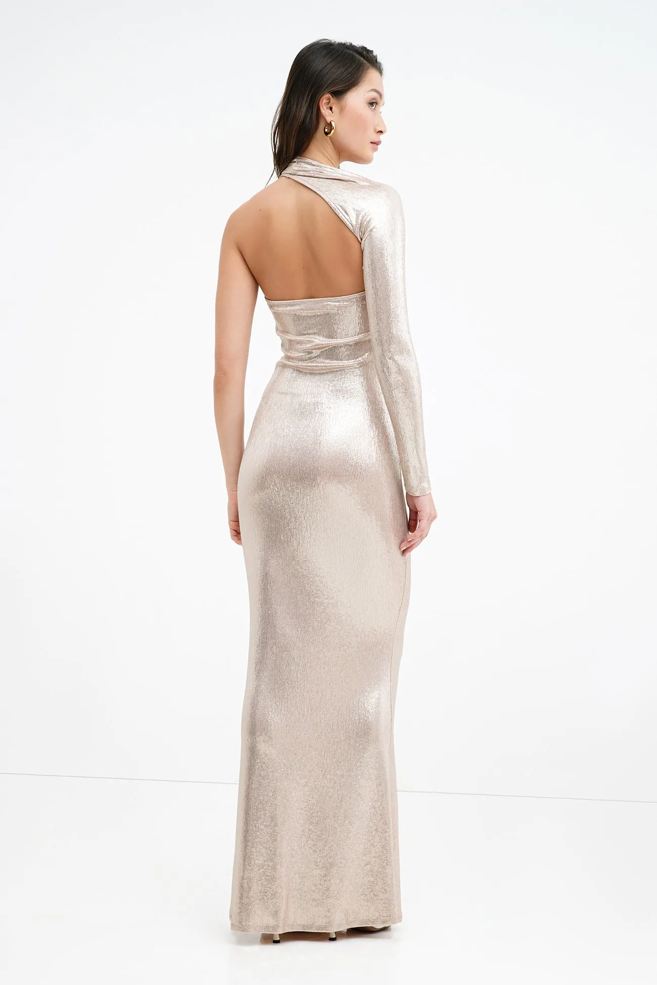 Manhattan Metallic One Shoulder Gown sold by Marcella NYC product image thumbnail 4