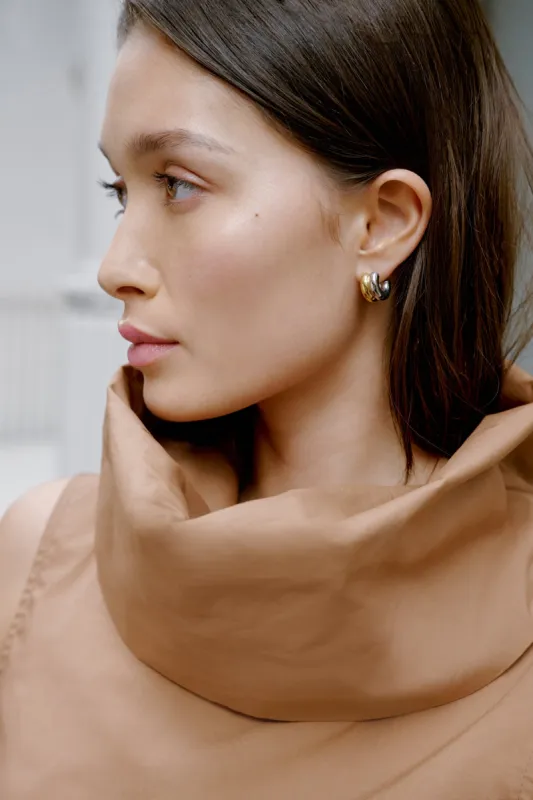 Erin Two-Toned Hoops sold by Marcella NYC