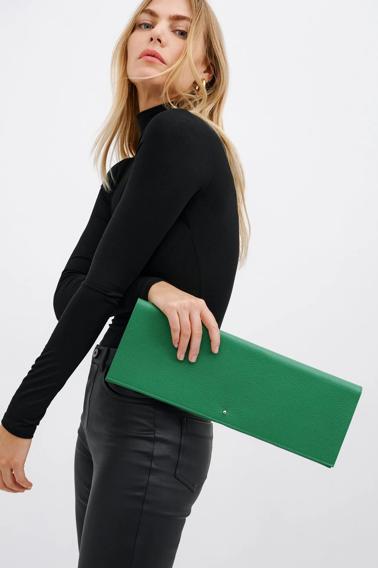 Belle Leather Clutch sold by Marcella NYC
