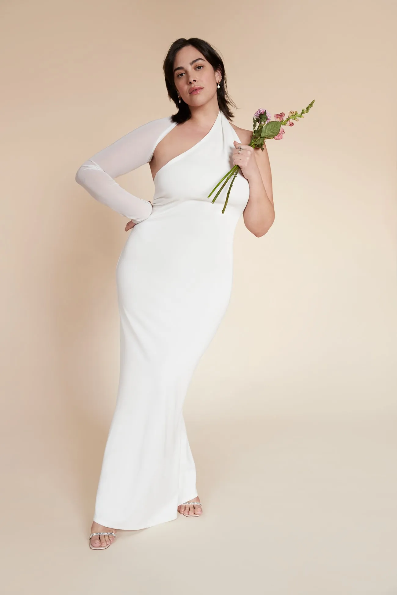 Manhattan Mesh Sleeve Gown sold by Marcella NYC