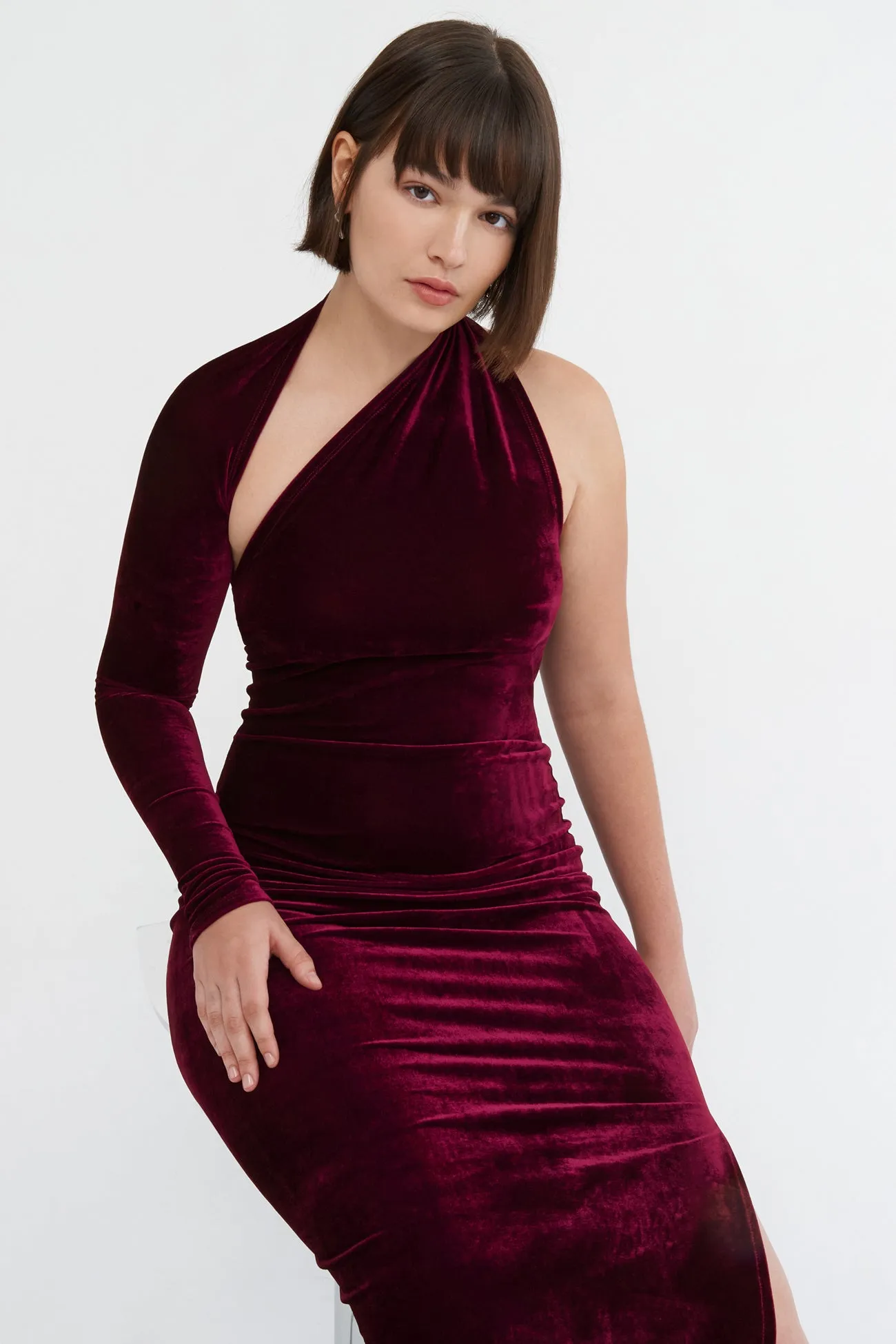 Manhattan Velvet Slit Gown sold by Marcella NYC product image thumbnail 5
