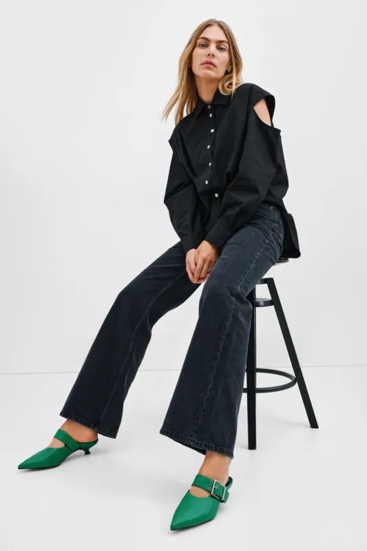 Jett Buckle Mules sold by Marcella NYC