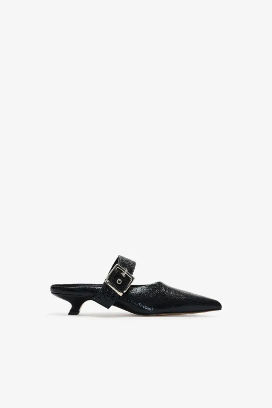Jett Buckle Mules made by Marcella NYC