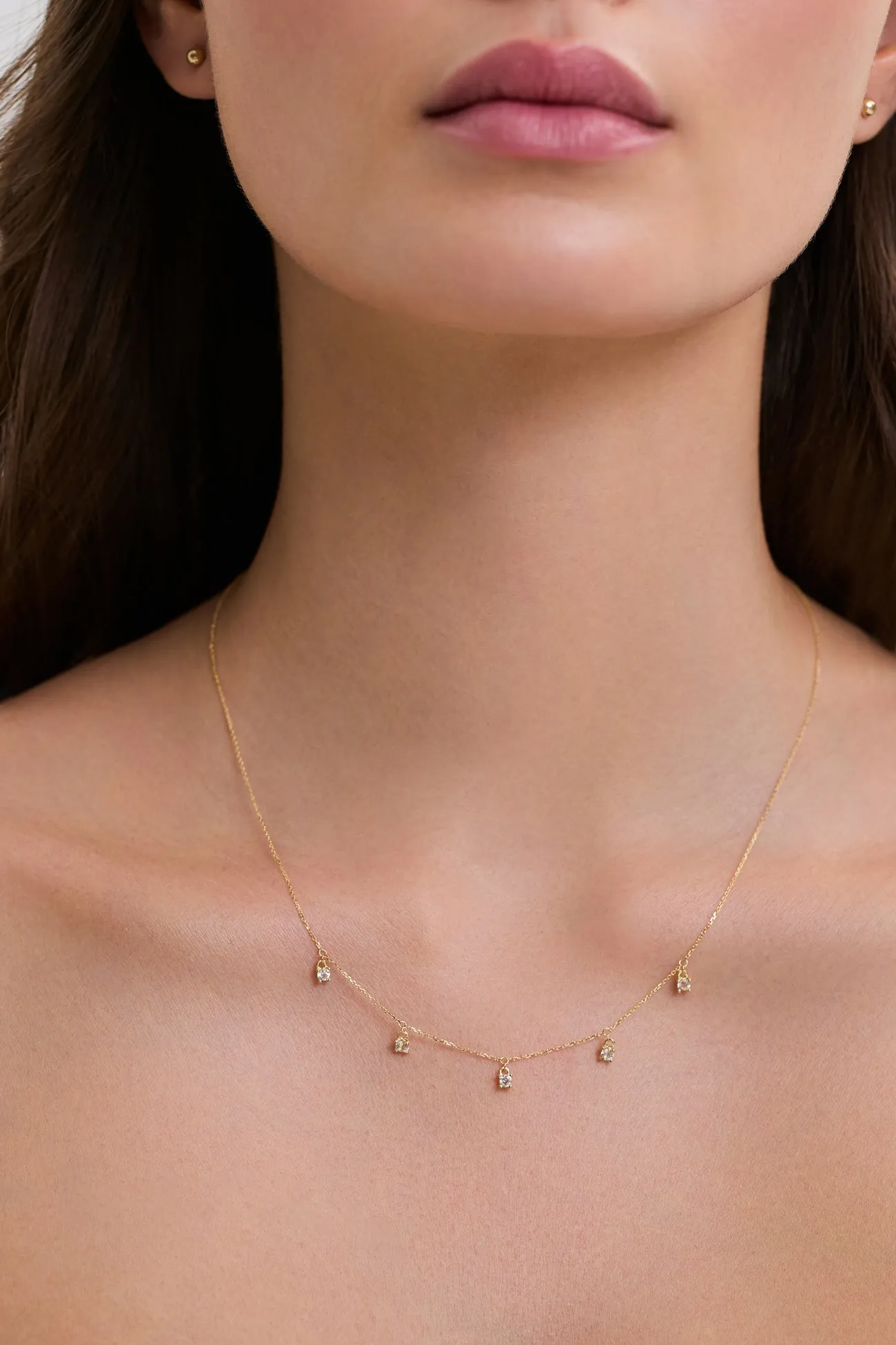 14k Gold Sparks Dangle Necklace sold by Marcella NYC product image thumbnail 2