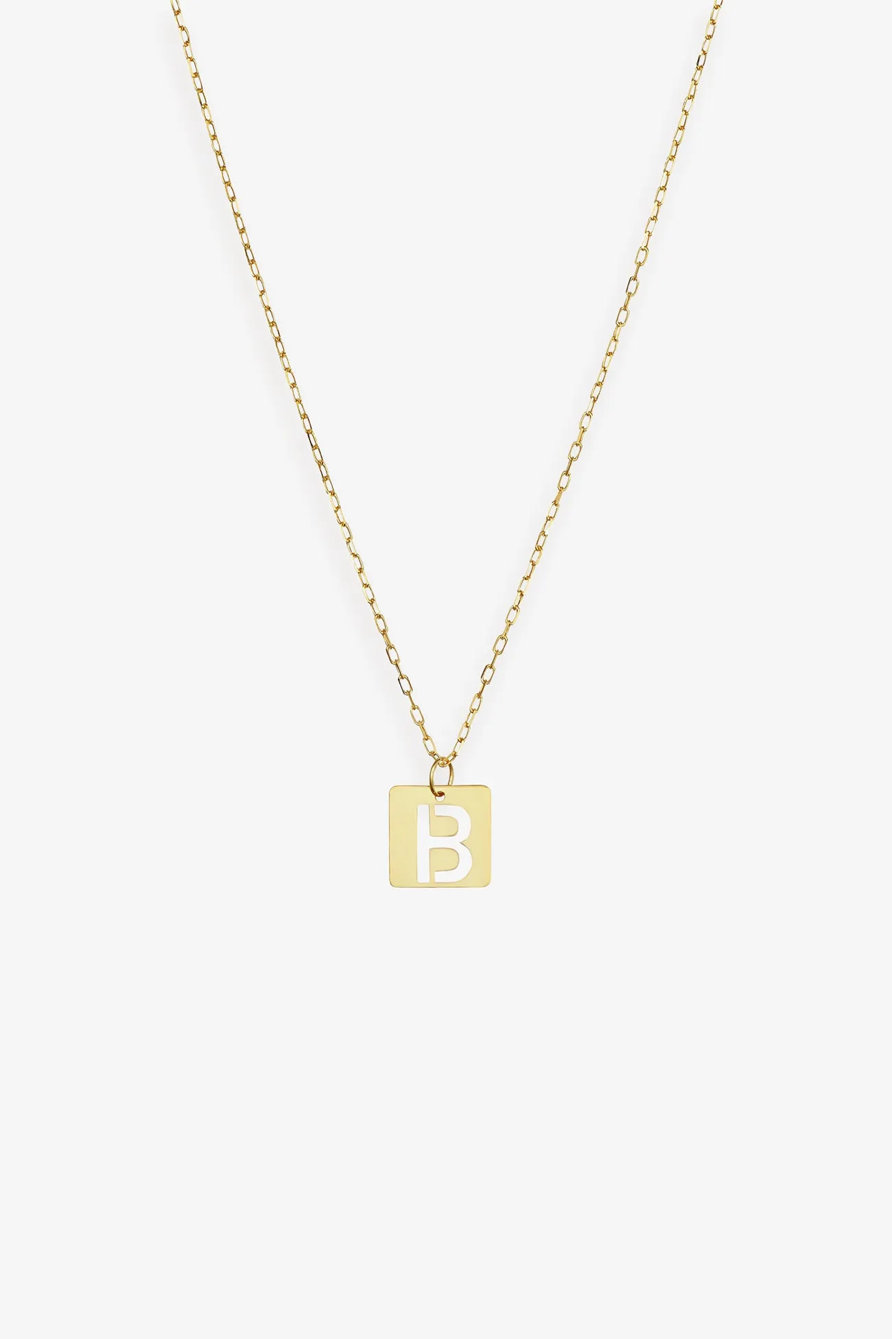 14k Gold Initial Tile Necklace sold by Marcella NYC product image thumbnail 5